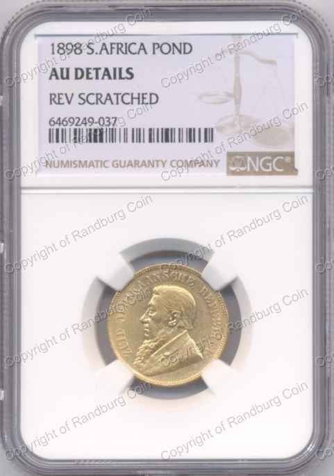 *#* 1898 NGC POND SLABBED AU DETAILS Rev Scratched *#*