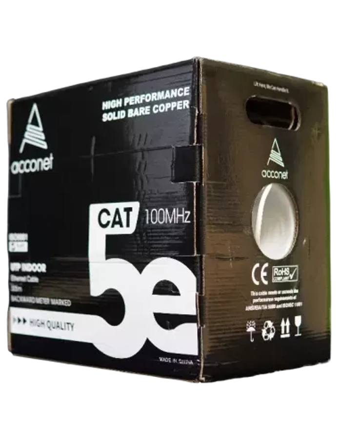 Acconet CAT5e Indoor Ethernet Cable 305m White CCA UTP Pull Box | CAT5-305