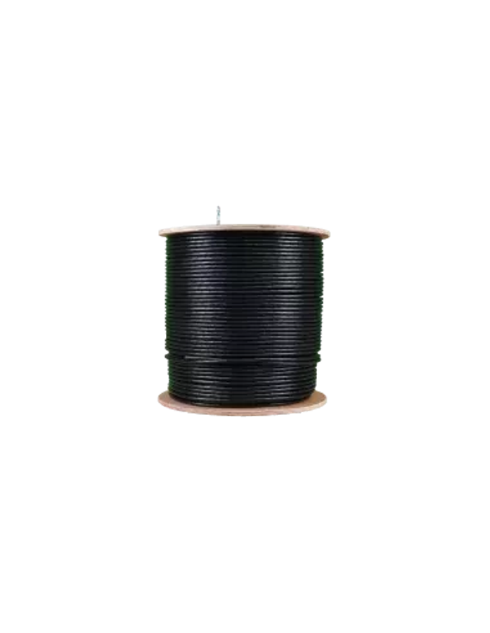 Essential CAT5 UV Outdoor Ethernet Cable 500m Black Solid Copper SF/TP Roll | CAT5U-500-GEN-SC