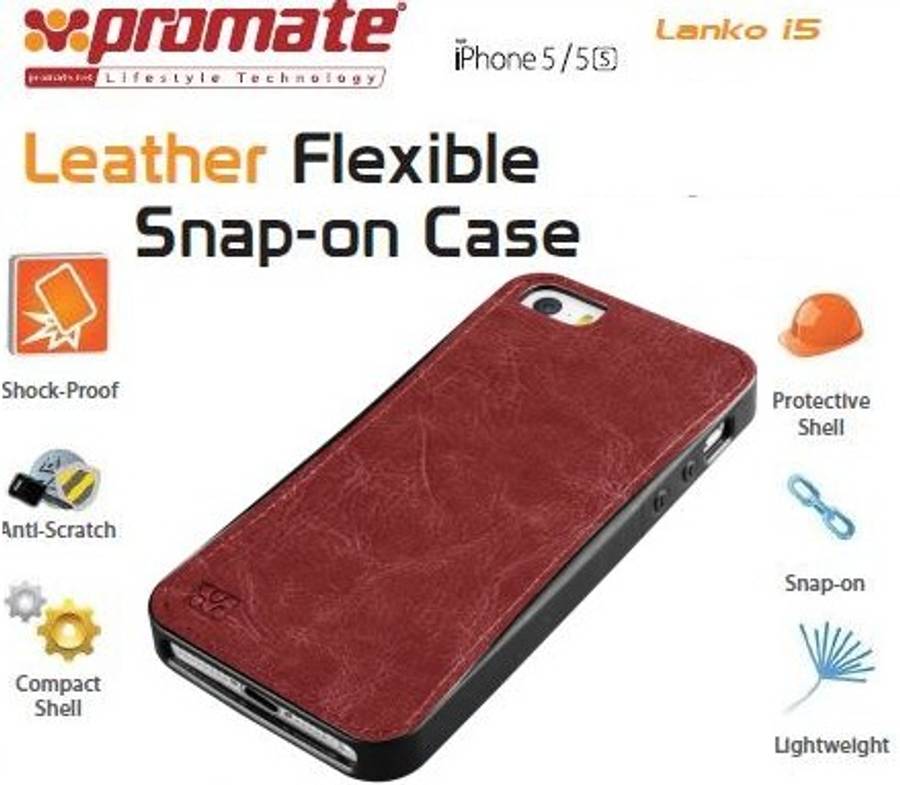 Promate Brown Lanko.i5 Hand Crafted Leather Case