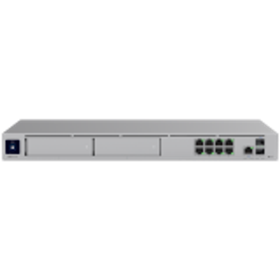 Ubiquiti rack-mount Cloud Gateway with 10 Gbps performance, multi-WAN load balancing, and two NVR...