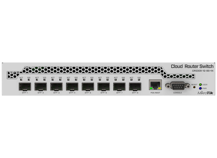 MikroTik Cloud Router Switch 8 Port SFP+ with PoE Input