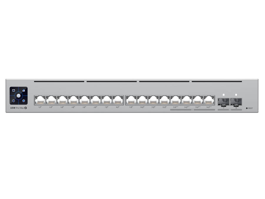 Ubiquiti UniFi Pro Max Switch 16 with 12 PoE 4x 2.5Gbps PoE++ 180W