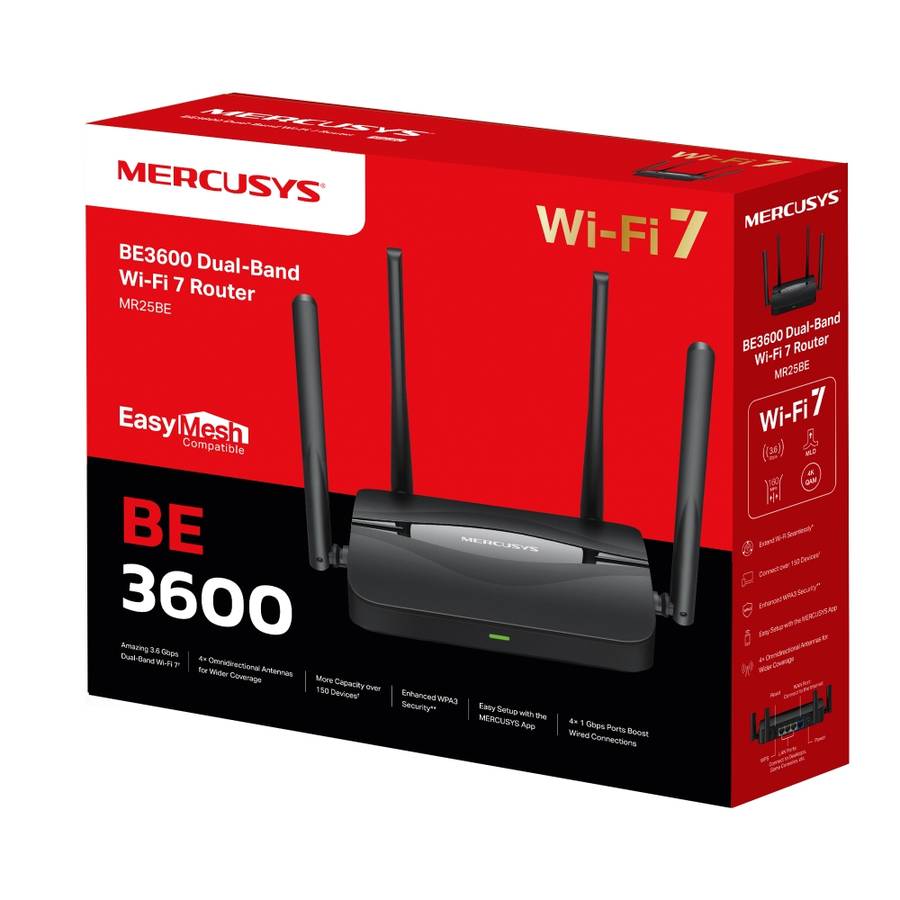 MERCUSYS BE3600 DUAL BAND WIFI7 1GB ROUTER