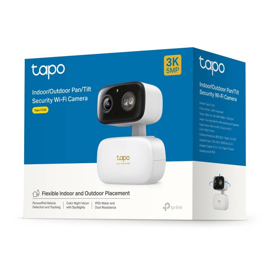 TP-LINK TAPO C236 3K 5MP INDOOR/OUTDOOR HOME SECURITY WI-FI CAMERA