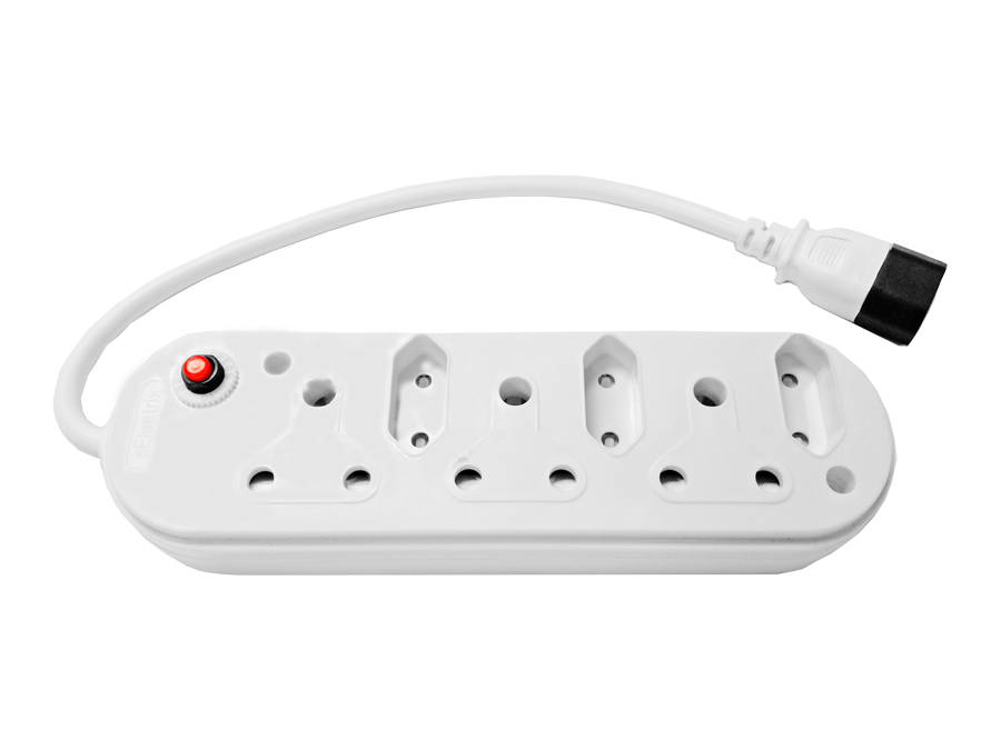 Multi Plug 3x16A 3x5A 0.5m IEC Cord White