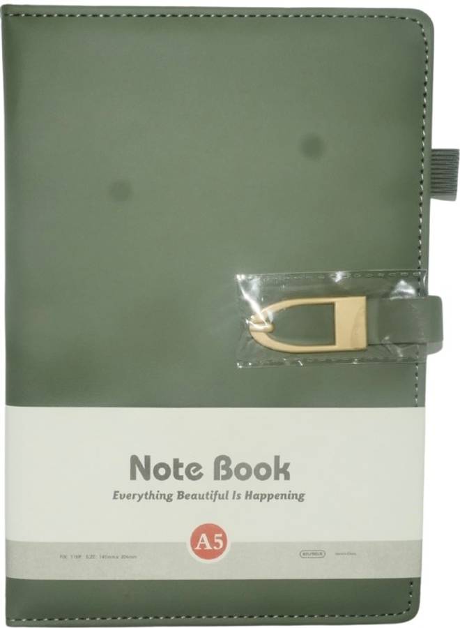 Brainware A5 Green NoteBook With Magnetic Clip