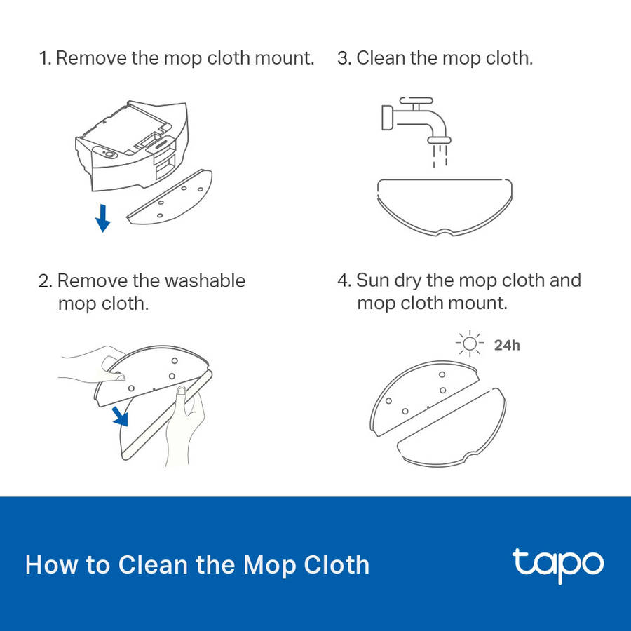 TP-LINK TAPO 5PC WASHABLE MOP CLOTH REPLACEMENT