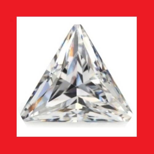 CUBIC ZIRCONIUM - AAA DIAMOND WHITE TRIANGLE FACET - 6.81cts