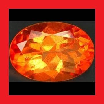 CUBIC ZIRCONIUM - SCREAMING ORANGE OVAL FACET - 1.28cts