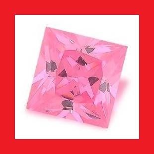 CUBIC ZIRCONIUM - NICE PINK SQUARE FACET - 0.23cts