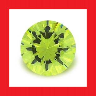 CUBIC ZIRCONIUM - PERIDOT GREEN ROUND CUT - 0.140cts