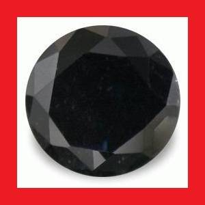 MOISSANITE - JET BLACK ROUND BRILLIANT FACET - 1.94cts