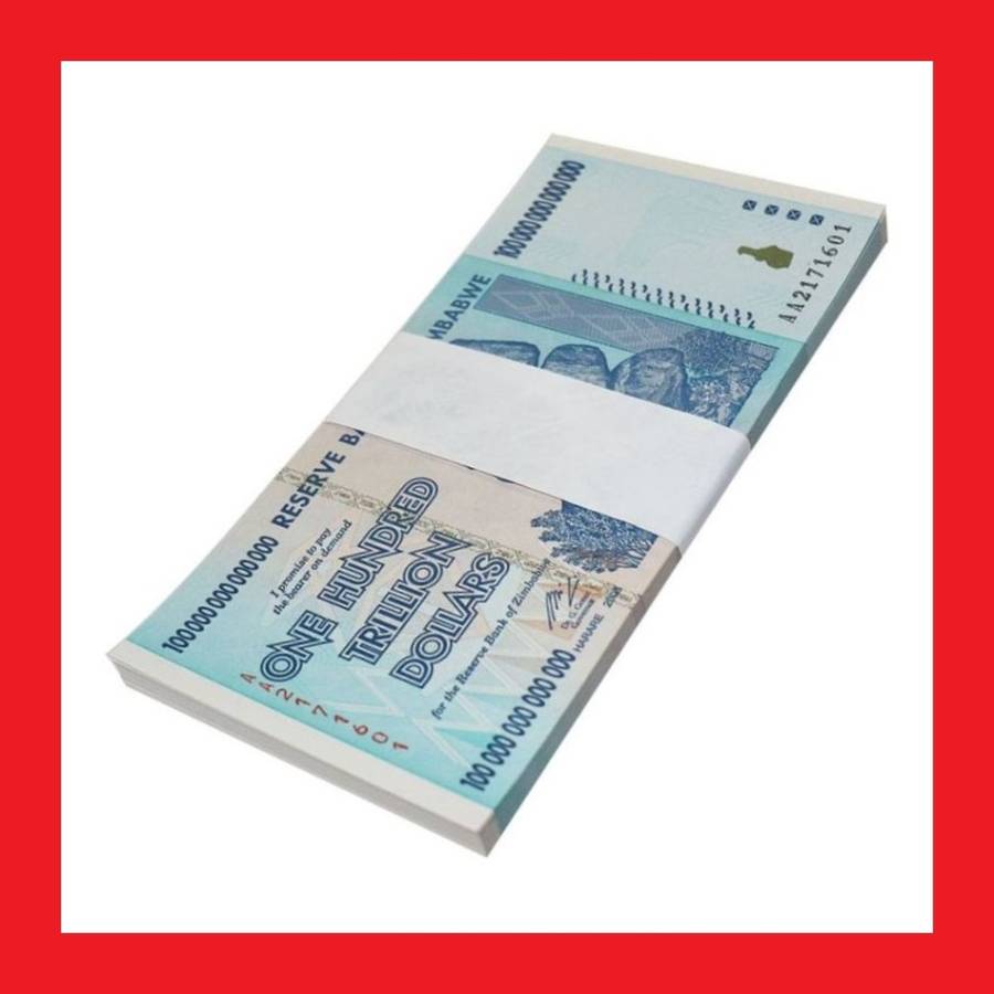 ZIMBABWE 100 Trillion Dollar Banknote AA Series Random Selection Of 40 Notes