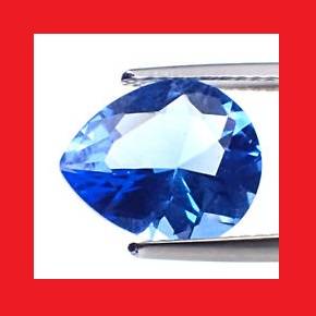 NATURAL QUARTZ - ROYAL BLUE PEAR FACET - 1.47cts