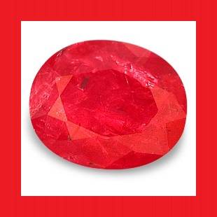 RUBY (NATURAL BURMA) - TOP PIGEON BLOOD RED OVAL FACET - 0.220cts