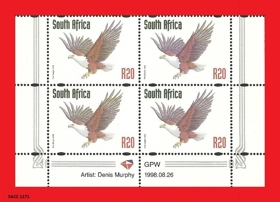 6th DEFINITIVE ISSUE REDRAWN R20 CONTROL BLOCK OF FOUR SACC 1171 1998/08/26