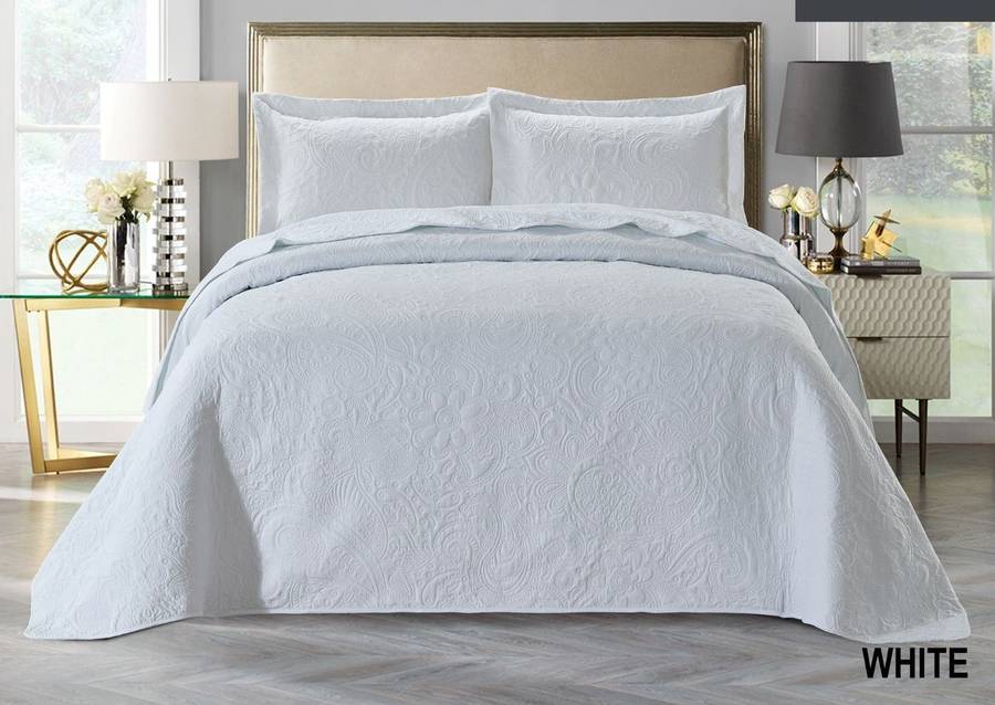 Primrose Quilted Bedspread - White