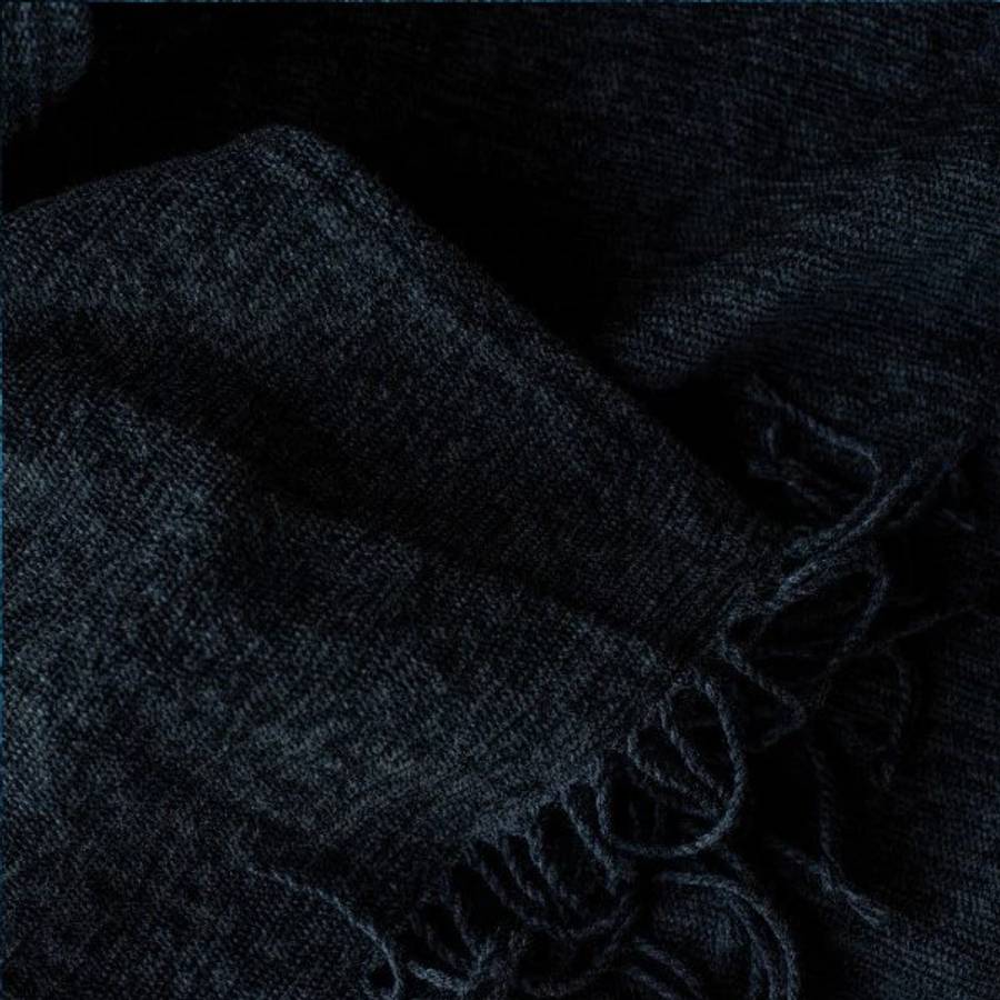 Chenille Plain Throw 130cm x 180cm-Black