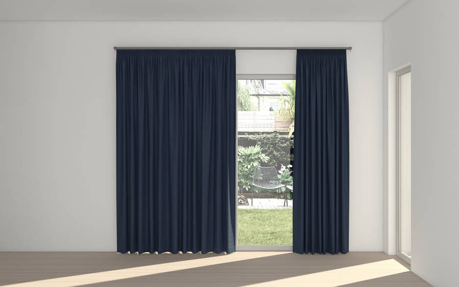 Midnight Self Lined Taped Curtain (100% Blockout Curtain )