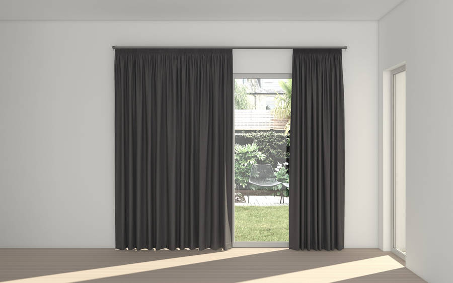 Midnight Self Lined Taped Curtain (100% Blockout Curtain )