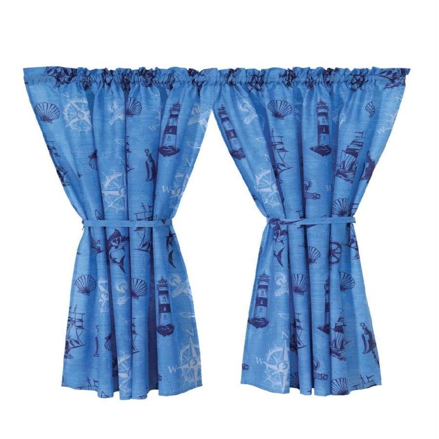 Seaside Blue Cafe Curtain (110 X 120cm) 2PC