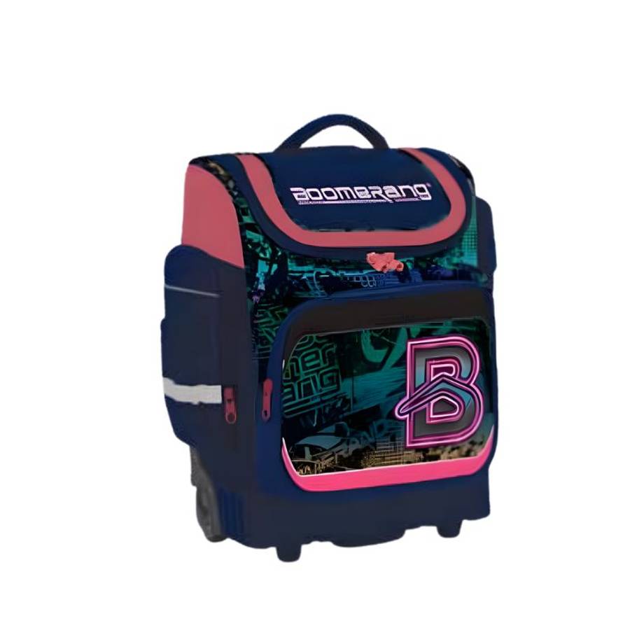 Boomerang Legand Hardbase XL Trolley- Pink Print /Blue