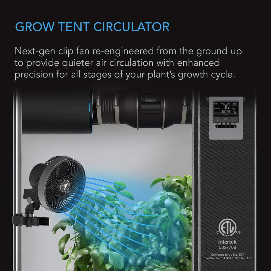 AC INFINITY CLOUDRAY A6, GEN2 GROW TENT CLIP FAN 6 WITH LONG LIFE EC-MOTOR, 10 LEVEL DYNAMIC W...