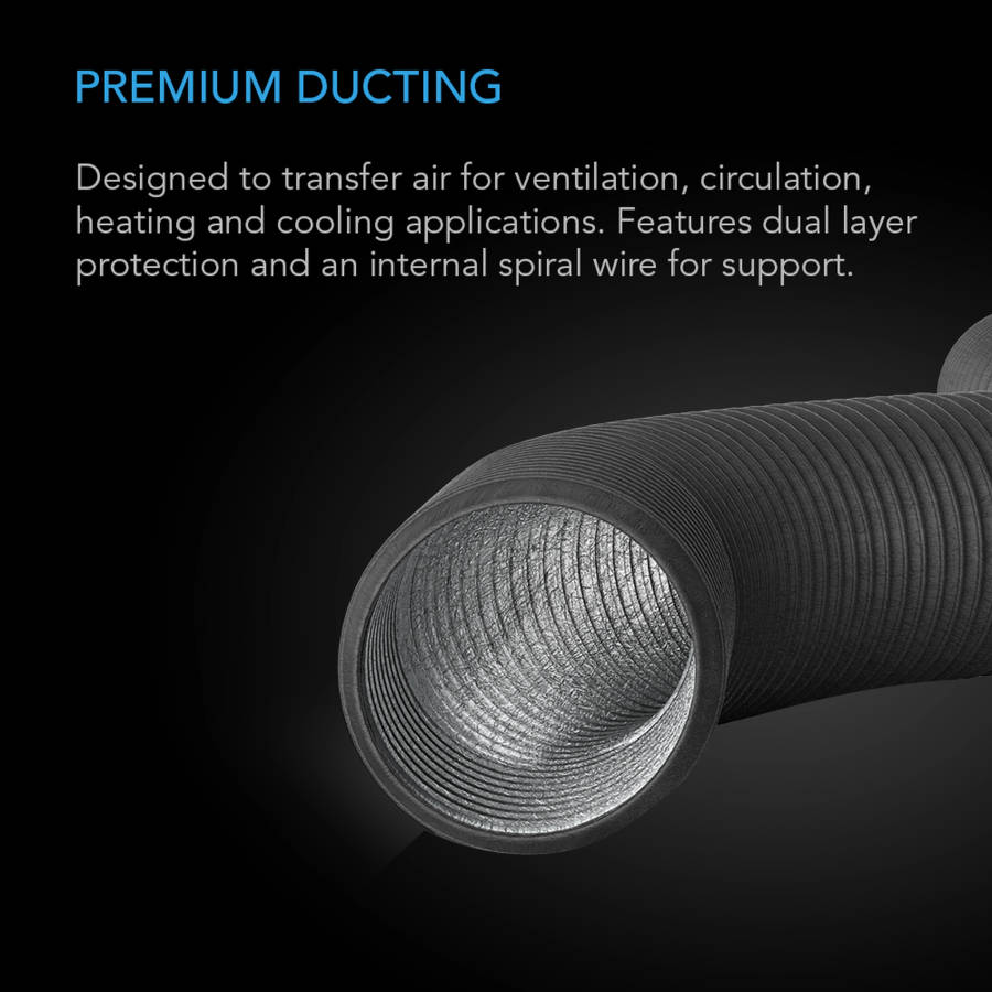AC INFINITY, FLEXIBLE FOUR-LAYER DUCTING, 8-FT LONG, 8-INCH