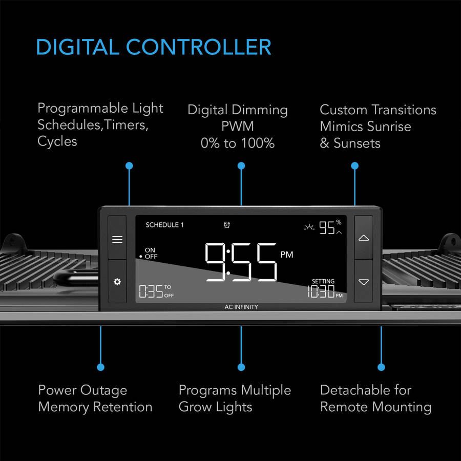 AC INFINITY IONGRID T24, FULL SPECTRUM LED GROW LIGHT 260W, SAMSUNG LM301H, 2X4 FT. COVERAGE