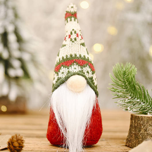 Christmas Print Green Snowflake Geometric Doll Decoration