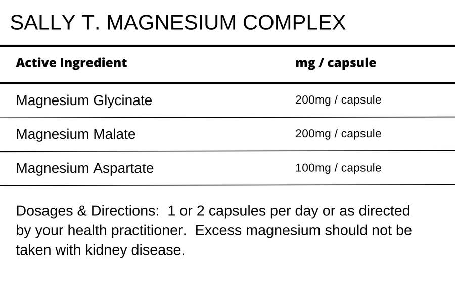 Sally T. Magnesium Complex 90 Capsules - Essential Brain & Body Health