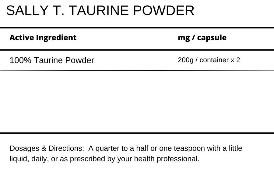 Sally T. Taurine Powder 200g x 2. Body and Brain Energizer