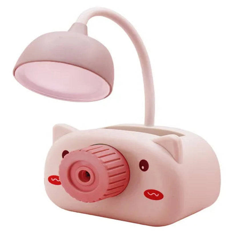 Cute Desk Lamp for Kids, with Pencil Cutting/pen Holder, (Pink)