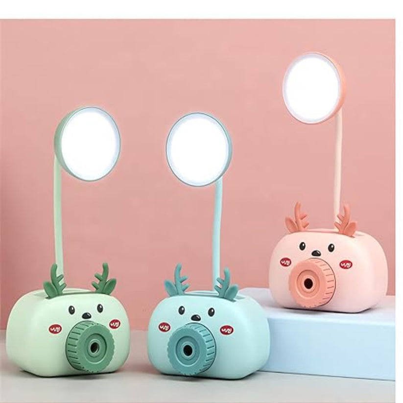 Cute Desk Lamp for Kids, with Pencil Cutting/pen Holder, (Pink)