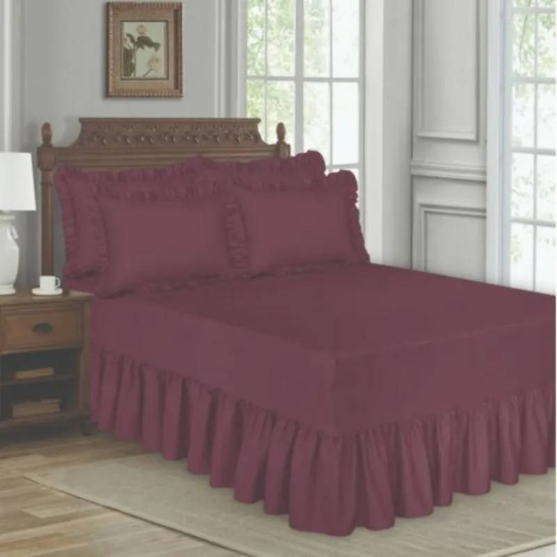 Frilled Valance Fitted Sheet-Easybed sheet Set - 5 Pack