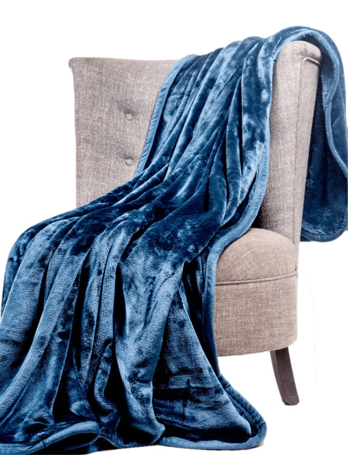 SMTE Cashmere "Feel" Luxurious Mink Blankets - Teal with keychain