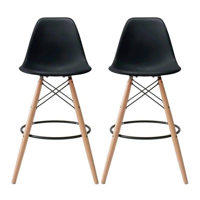 SMTE Modern Armless Counter - Bar Chairs - Set of 2 with keychain