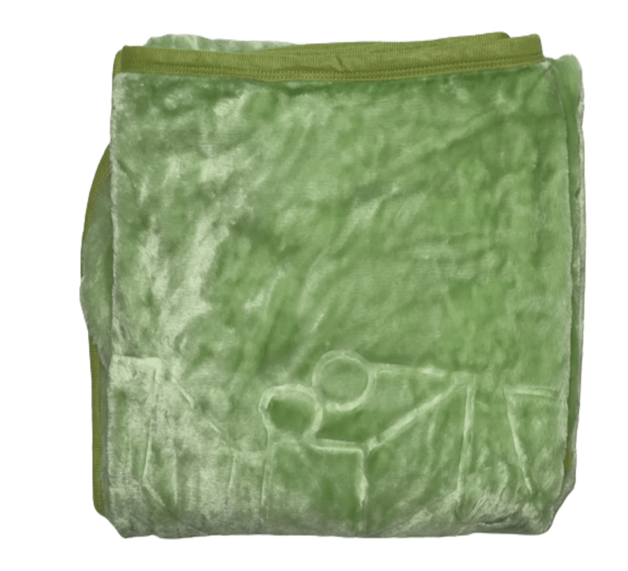 SMTE Single Ply Baby Mink Blanket Super Soft - Green with keychain