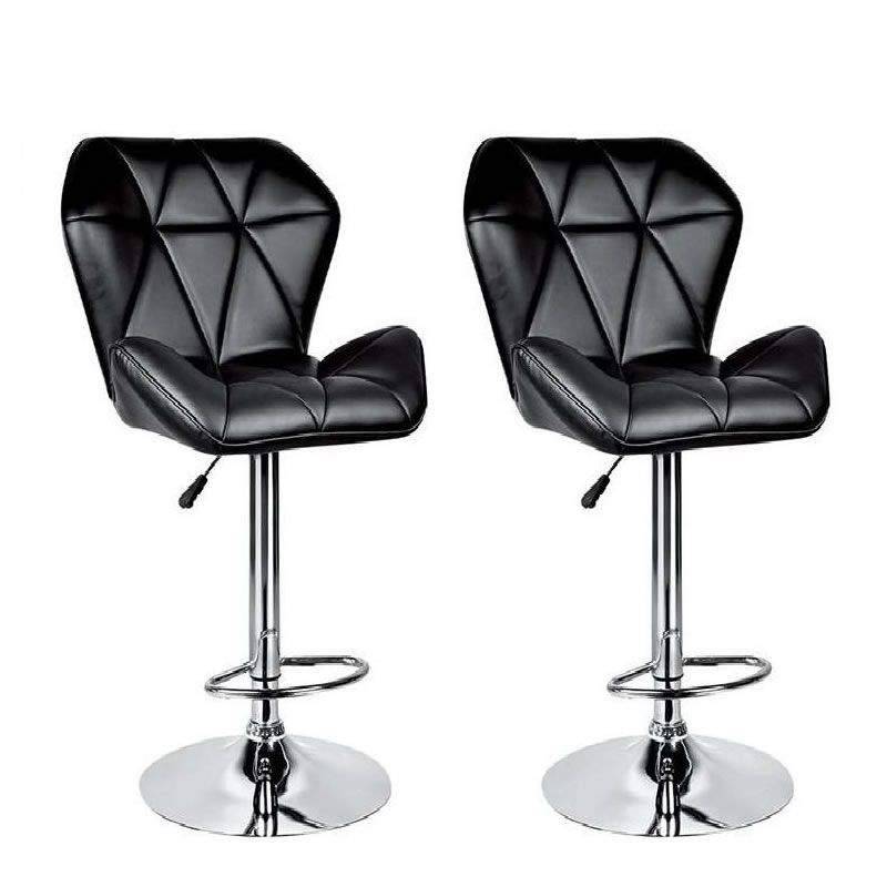 SMTE Diamond Padded Bar Kitchen Stool Chairs - Set of 2 with keychain