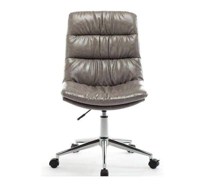 SMTE Comfortable Height Adjustable Office Chair, Armless Desk Chair - Grey with keychain