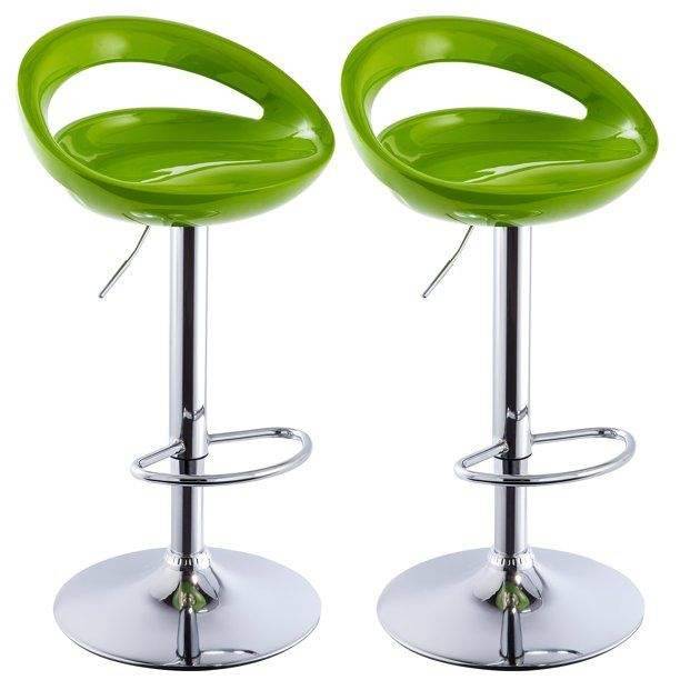 SMTE Bar Stools / Kitchen Counter Breakfast Chairs ? 2 Pack - Green with keychain