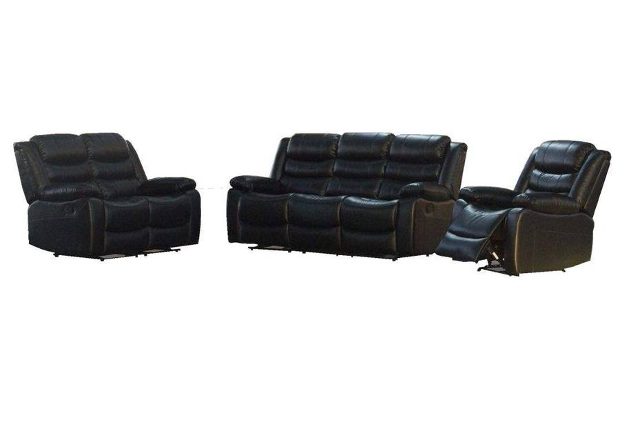 SMTE 6 Seat Recliner Sofa Chair Lounge Suite - Black with keychain