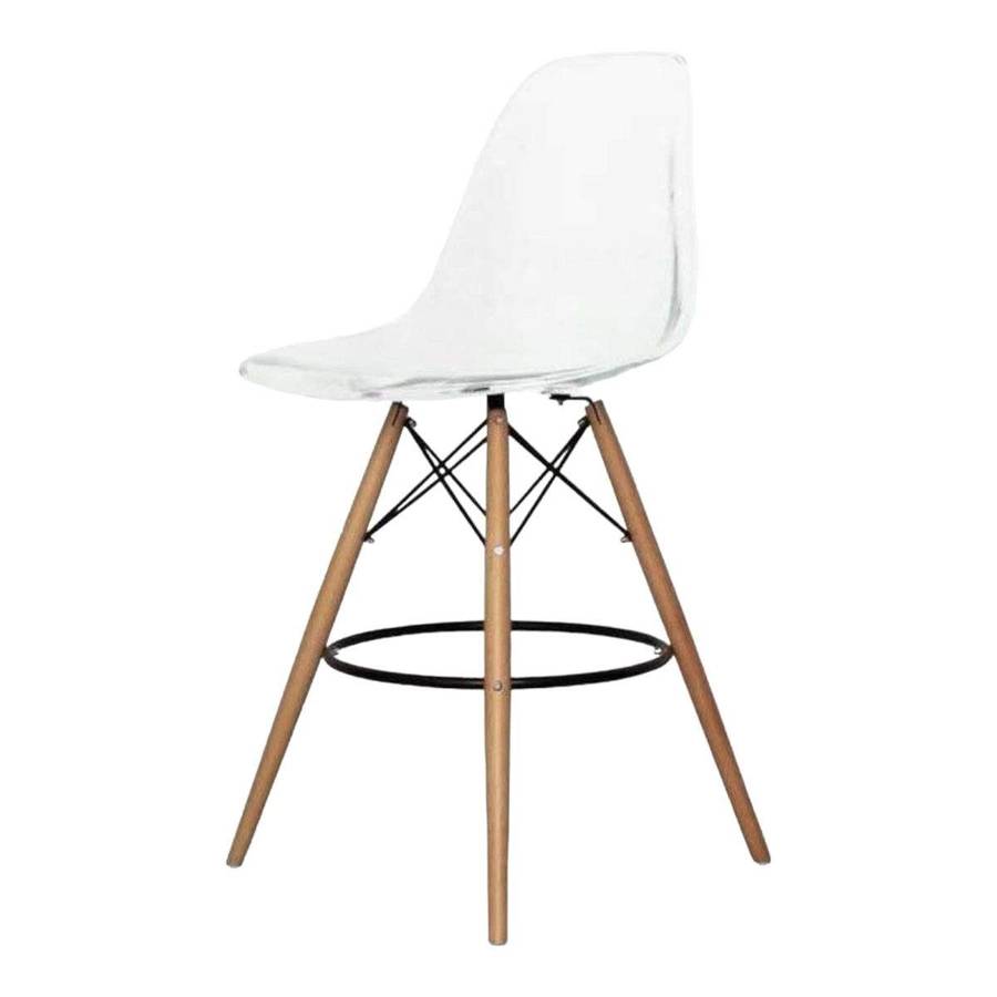 SMTE - Modern Style Ring Chair Counter/Bar Stools - Assembled - Transparent with keychain