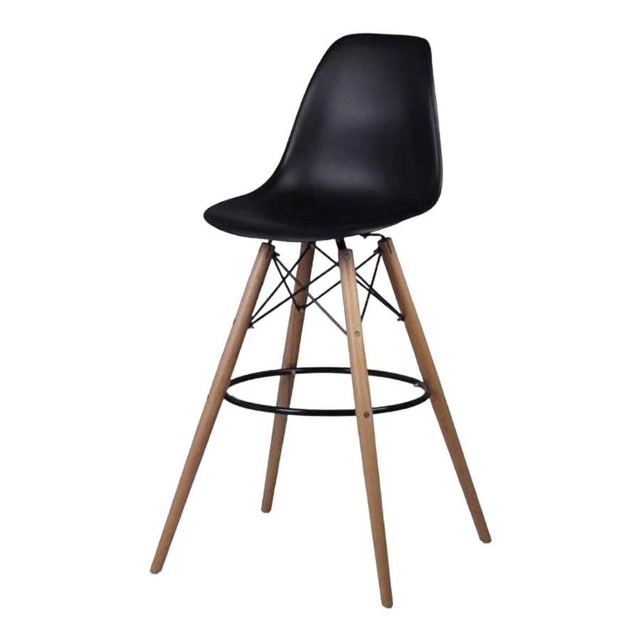 SMTE - Modern Style Ring Chair Counter/Bar Stools - Assembled - Black with keychain