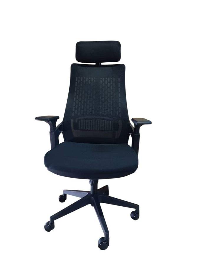 SMTE - A2020 Black Ergonomic Mesh Office Chair with Headrest with keychain