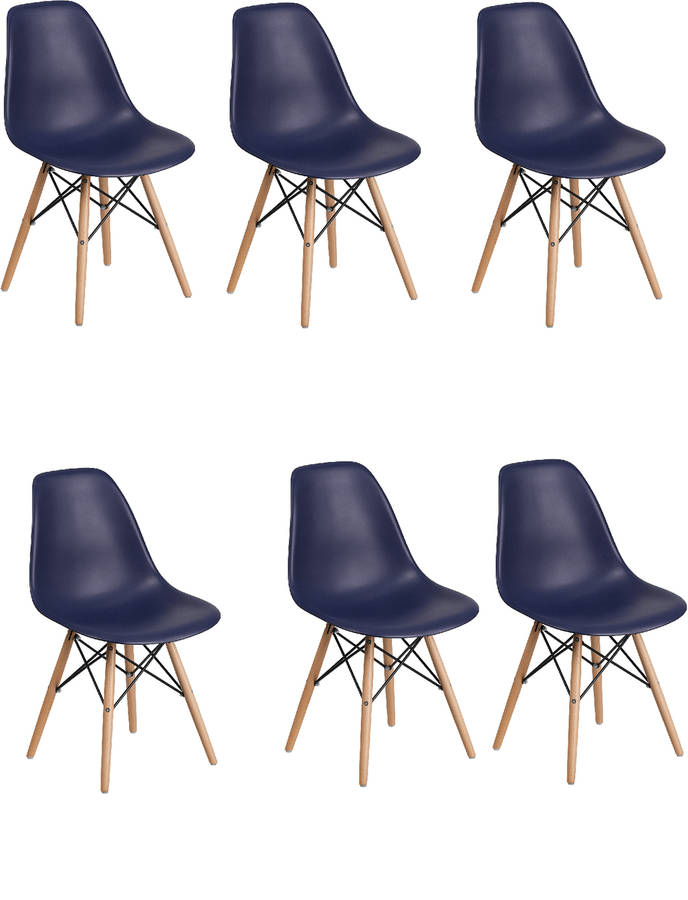 SMTE Proteas Wood Leg Chairs- Pack of 6- Black with keychain
