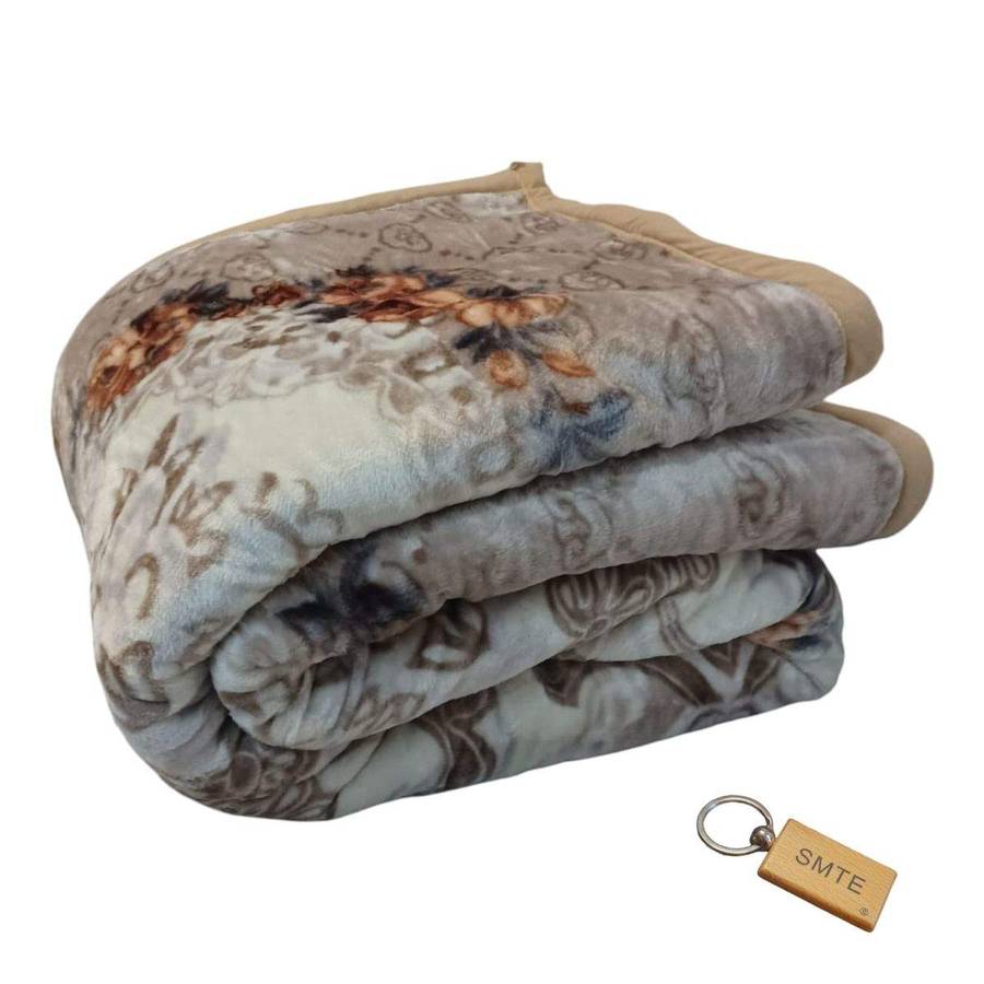 SMTE Double Comfort: 2-Ply Blanket Collection -B18+Smte Keyring - Cream with keychain
