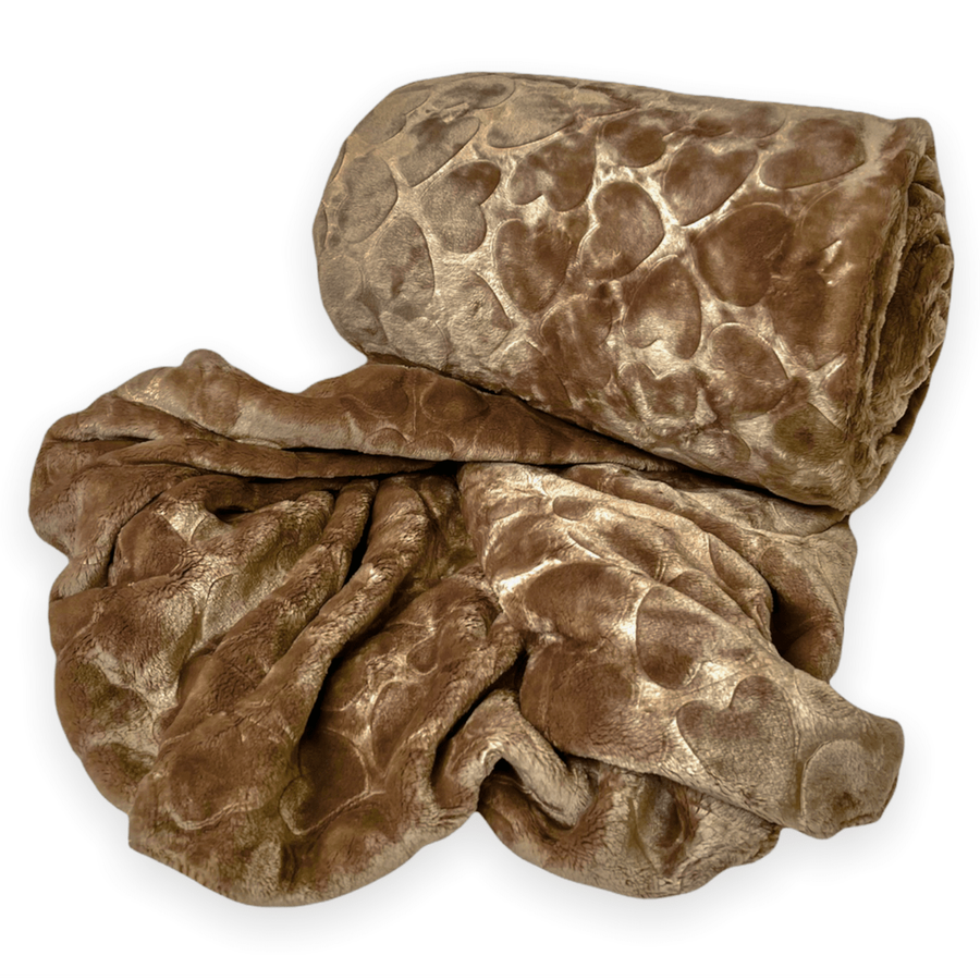 SMTE Super soft Throw Fleece Blanket Warm Winter - Chocolate with keychain