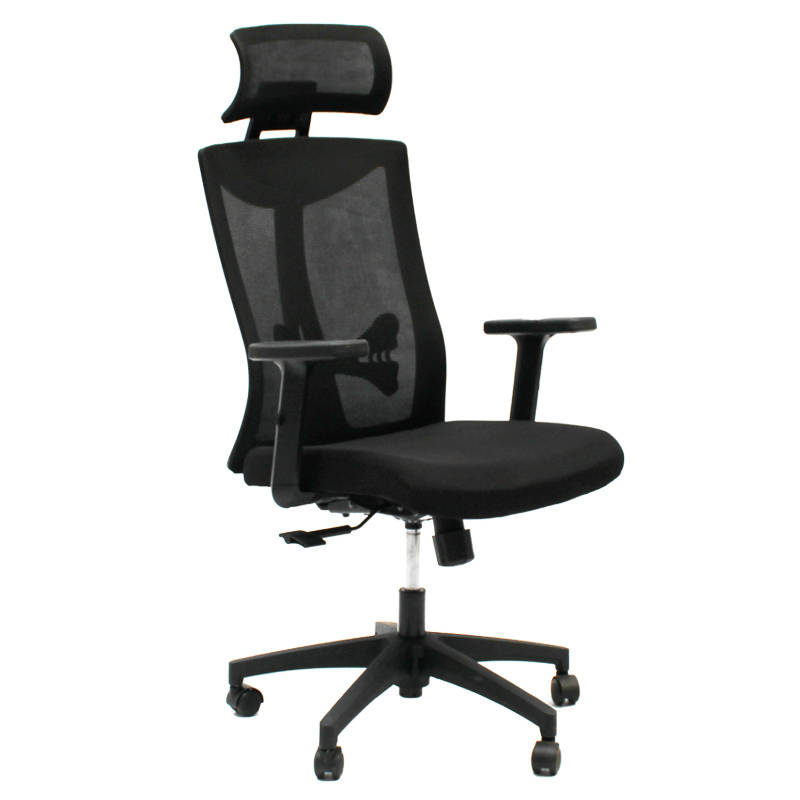 SMTE Office Chairs - Mesh Swivel with Headrest - Black Colour with keychain